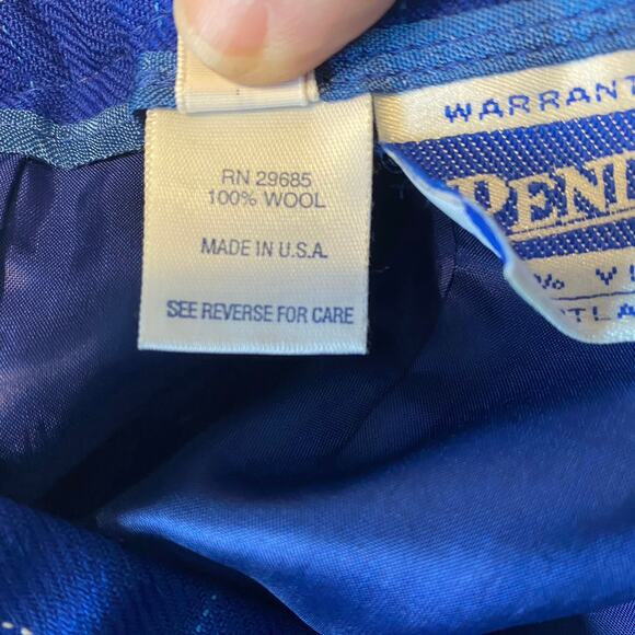Vintage Pendleton 100% Wool Skirt Blue Plaid Windowpane Size 6 Made in USA - Picture 3 of 8